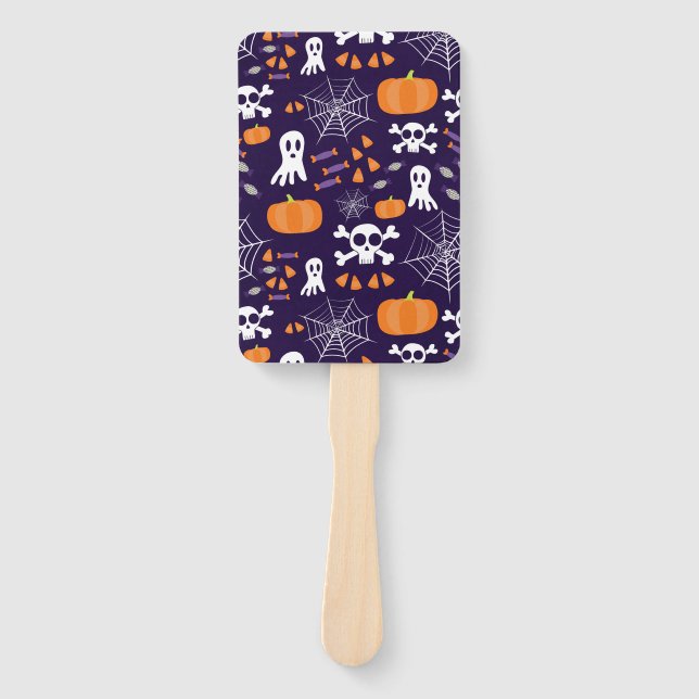 Fun Spooky Halloween Characters Hand Fan (Front)