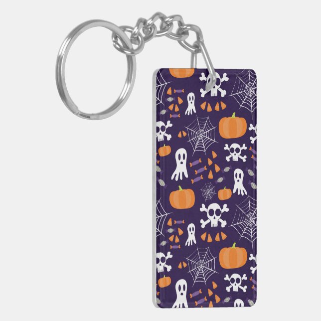 Fun Spooky Halloween Characters Key Ring (Front Left)