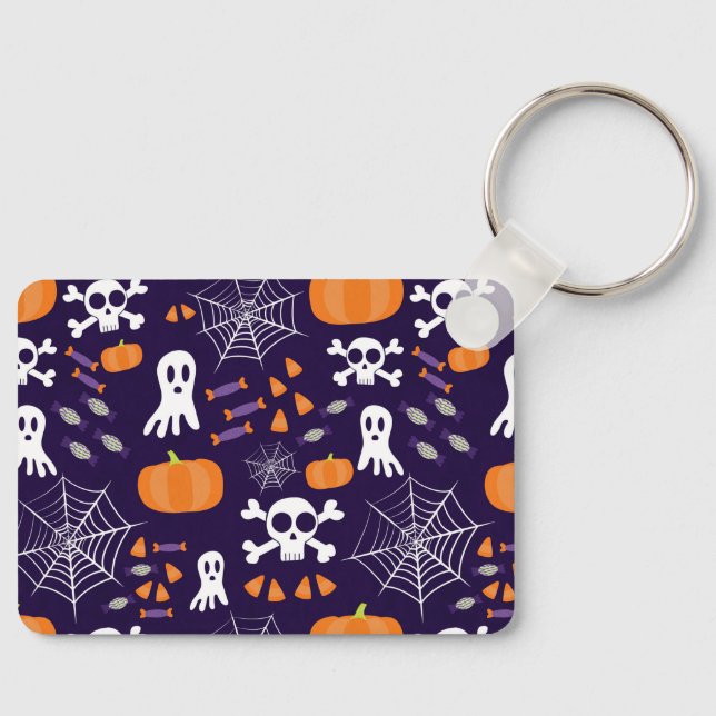Fun Spooky Halloween Characters Key Ring (Front)
