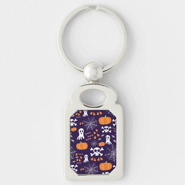 Fun Spooky Halloween Characters Key Ring (Front)