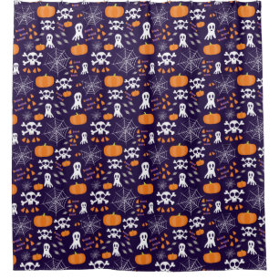 Fun Spooky Halloween Characters Shower Curtain