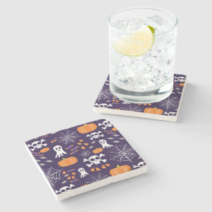 Fun Spooky Halloween Characters Stone Coaster