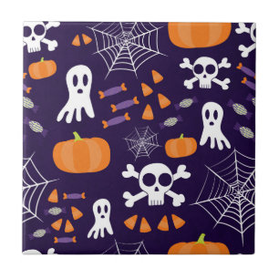 Fun Spooky Halloween Characters Tile