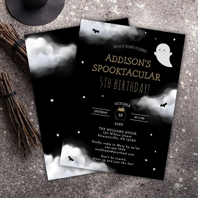 Fun Spooky Halloween Kids Birthday Party Invitation (Creator Uploaded)