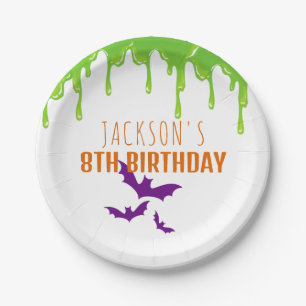 Fun Spooky Halloween Kids Birthday Party Paper Plate