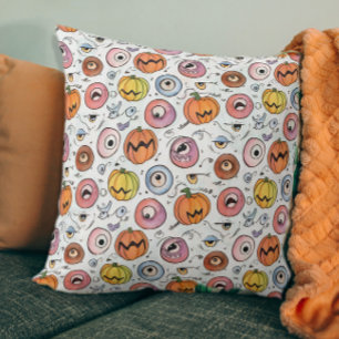 Fun Spooky Halloween Monster Eyeballs Doodles Cushion