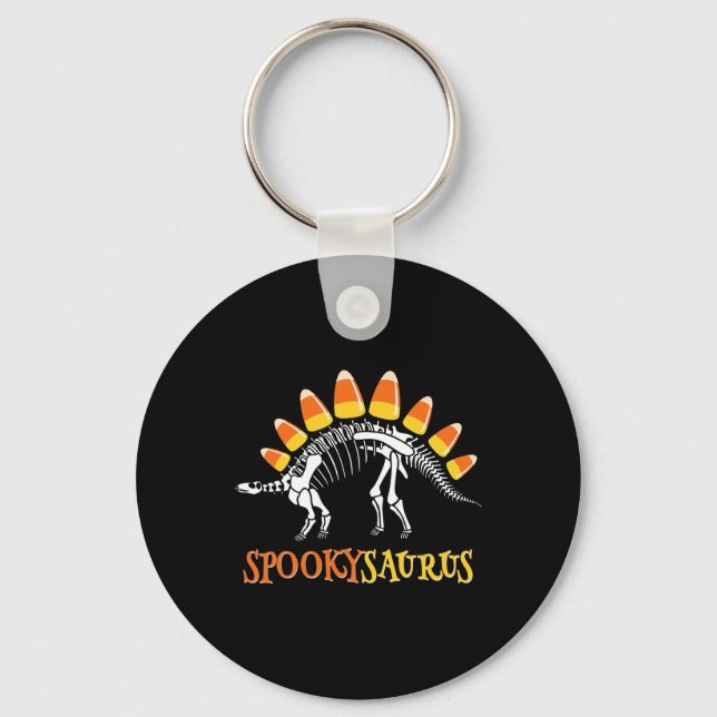 Fun Spookysaurus Candy Corn Dinosaur Halloween Tod Key Ring (Front)