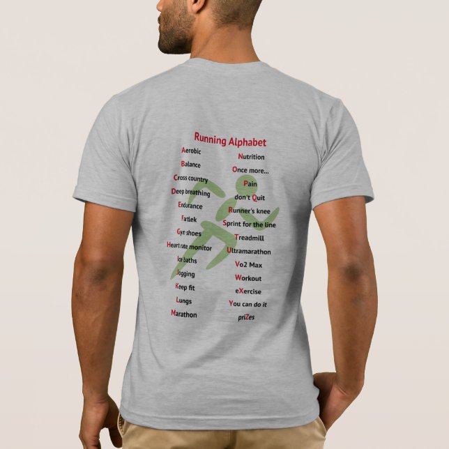 Fun sporting alphabet running terminology T-Shirt (Back)