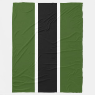 Fun Sporty Bold Black Forest Green White Stripes Fleece Blanket