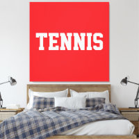 Fun Sporty Bright Red Athletic White TENNIS Text