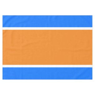 Fun Sporty Bright Retro Orange Bright Blue Stripes Tablecloth