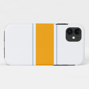 Fun Sporty Orange Slate Racing Stripes On White iPhone 11 Case