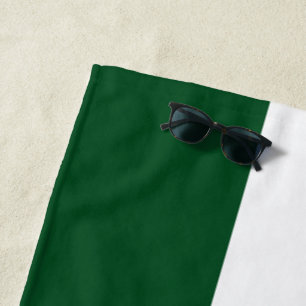 Fun Sporty Retro Wide Camp Green White Stripes  Beach Towel