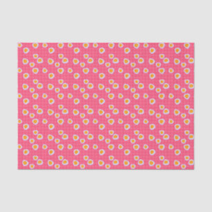 Fun spots on a coral pink chequered background tissue paper