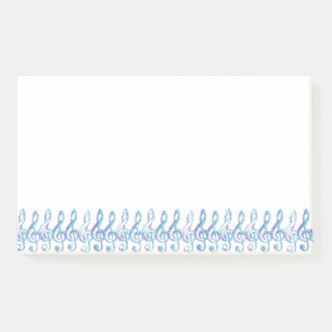 Fun Squiggly Rainbow Treble Clefs Post-it Notes