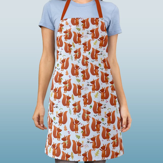 Fun Squirrel Pattern Apron (Fun squirrel pattern apron for wildlife lovers)
