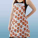 Fun Squirrel Personalized Name Apron<br><div class="desc">A fun squirrel pattern.  Original art by Nic Squirrell. Change the name to personalize.</div>