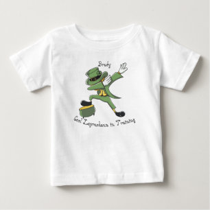 Fun St. Patrick Dabbing Leprechaun Kids Name Baby T-Shirt