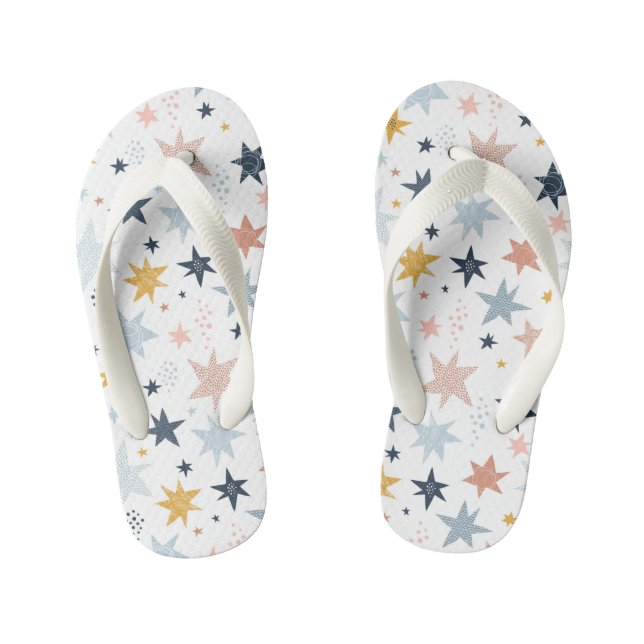 Fun Star Pattern Kid's Flip Flops (Footbed)