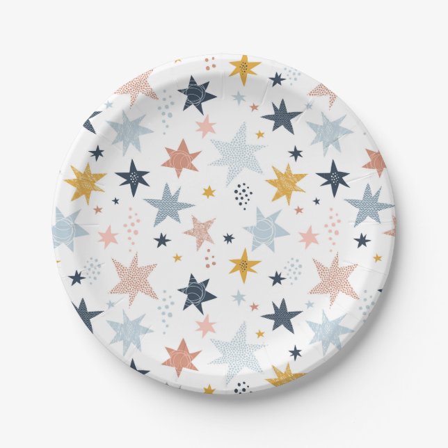 Fun Star Pattern Paper Plate (Front)