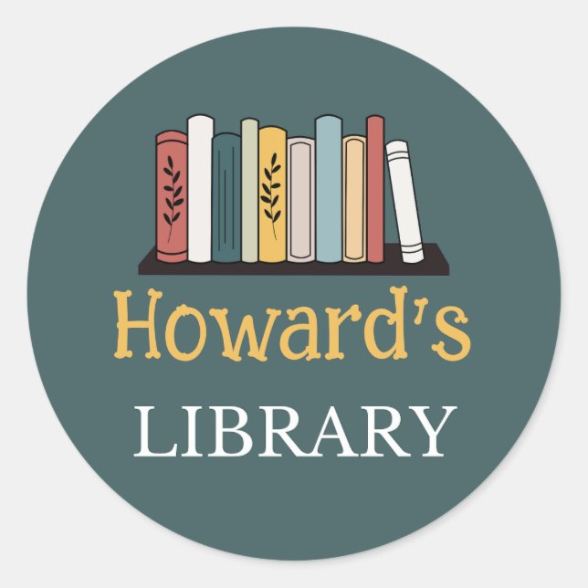 FUN! Sticker - Library -  Personalised - Add Name (Front)
