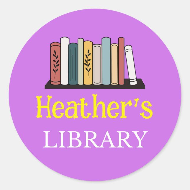 FUN! Sticker - Library -  Personalised - Add Name (Front)