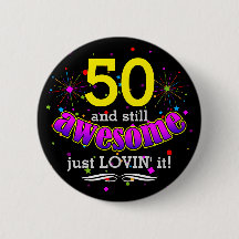 Fun Still Awesome at 50 Happy Birthday on Black