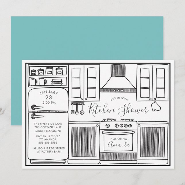 Fun Stock The Kitchen Shower Invitations (Front/Back)