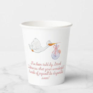 Fun Stork Design for Baby Showers or Gender Reveal Paper Cups