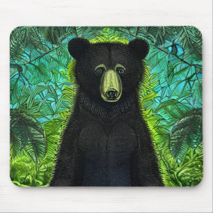 Fun Storybook Little Black Bear Mouse Mat
