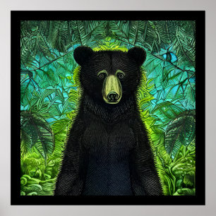 Fun Storybook Little Black Bear Poster