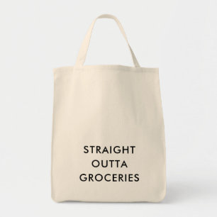 Fun STRAIGHT OUTTA GROCERIES Minimalist Modern Tot Tote Bag