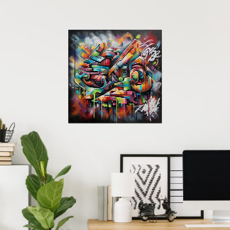 Fun Street Graffiti Word Art Poster for Your Walls
