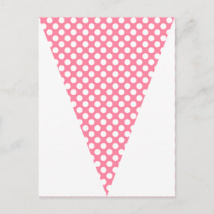 Fun Stripe and Polka Dot Colourful Flag Bunting Postcard