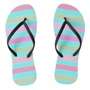 Fun striped lined lines pastel summer colours flip flops