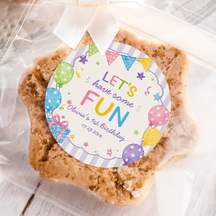 Fun Stripes Colourful Birthday Sticker