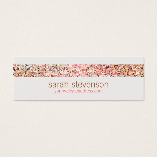Fun Stripes Colourful Glitter Look Business Card 5