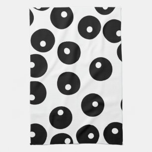 Fun stylish black and white pattern. Custom Tea Towel