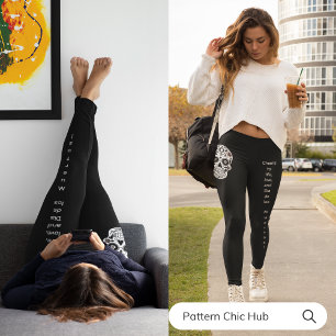 Fun Stylish Exercise Workout Women Yoga Skull Leggings