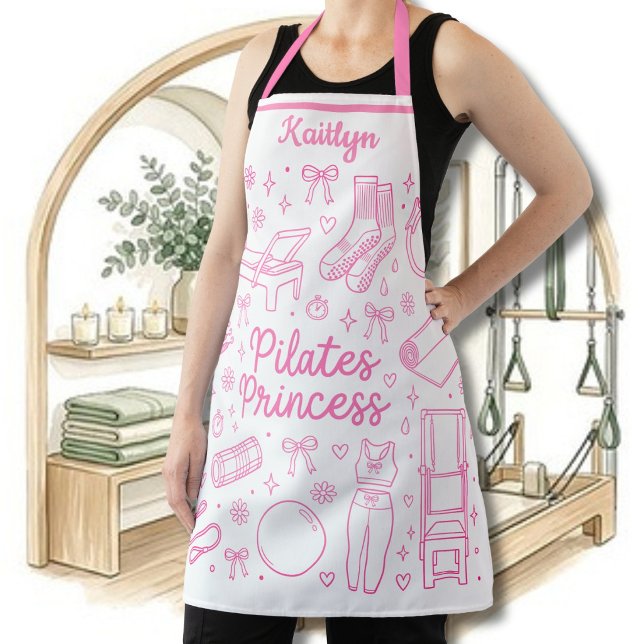Fun Stylish Pilates Princess Workout Name  Apron (Creator Uploaded)