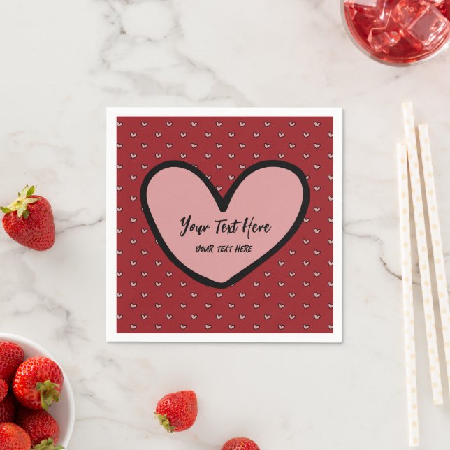 Fun Stylist Sweet Heart Party Supplies Template Napkin (Insitu)