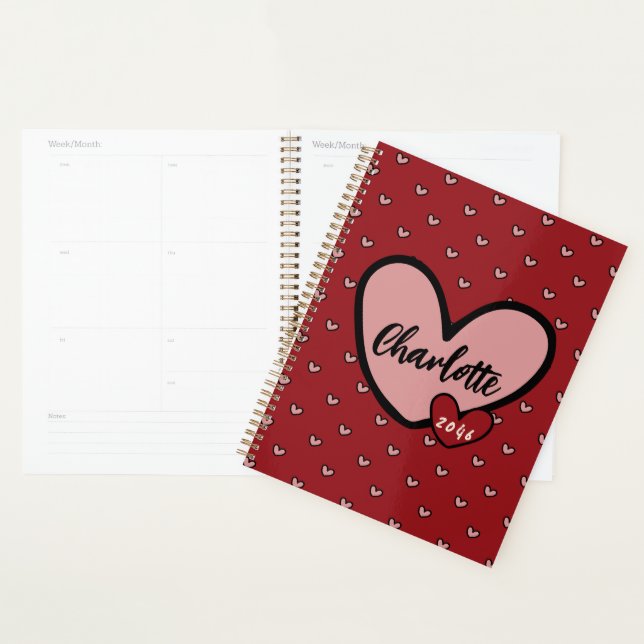 Fun Stylist Sweet Heart pattern Stationery Gifts Planner (Display)