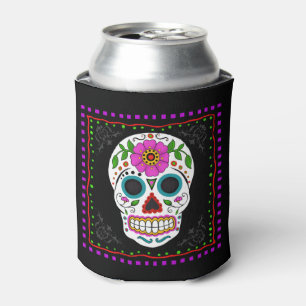 Fun Sugar Skull Can Cooler, Day of the Dead Cooler