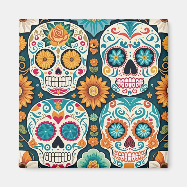 Fun Sugar Skull Magnet (Front)