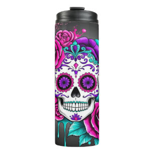 Fun Sugar Skull  Thermal Tumbler