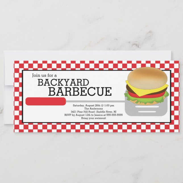 Fun Summer BBQ Party Invitation (Front)