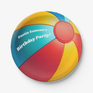 Fun Summer Beach Ball Volleyball Birthday Party Paper Plate