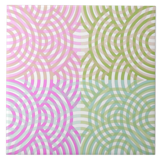 Fun summer colour circles pattern  tile (Front)
