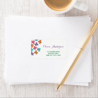 Fun Summer Daisies Pop Girl Birthday Party Address Label