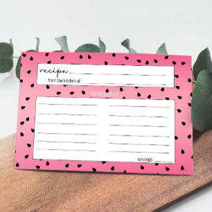 Fun Summer Fruit Watermelon Seed Recipe Card